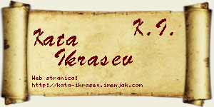 Kata Ikrašev vizit kartica